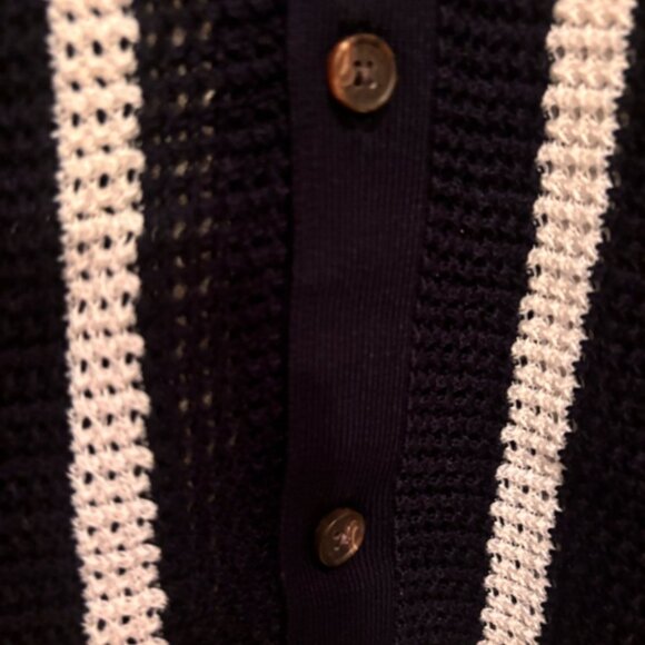 Tommy Hilfiger Men's Short-Sleeve Stripe Open-Knit Overshirt - Size Medium - New - Picture 5 of 11